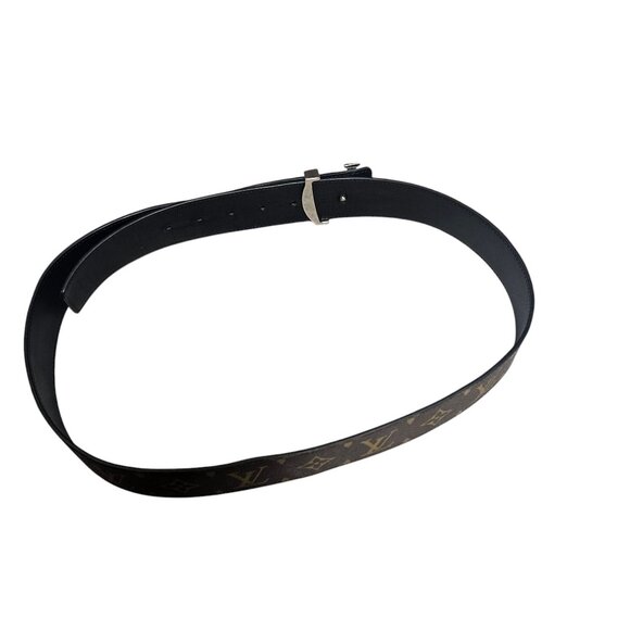 Louis Vuitton Monogram Belt -Mens- Reversible - Silver Hardware 160/40 - Picture 2 of 8